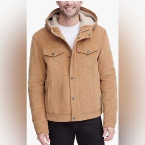 Levi's Men's Corduroy Sherpa Hooded Trucker Jacket, XL